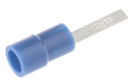 RS PRO Insulated Crimp Blade Terminal 13mm Blade Length, 1.5mm² to 2.5mm², 16AWG to 14AWG, Blue [0]; 270-7466