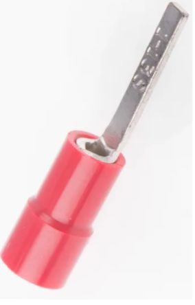 RS PRO Insulated Crimp Blade Terminal 13mm Blade Length, 0.5mm² to 1.5mm², 22AWG to 16AWG, Red [0]; 270-7467