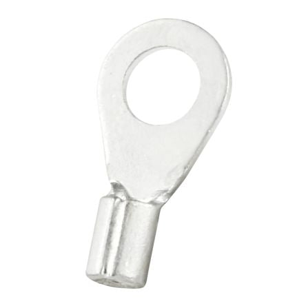 RS PRO Uninsulated Crimp Ring Terminal, M4 Stud Size, 0.5mm² to 1.5mm² Wire Size, Silver [0]; 270-7475