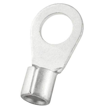 RS PRO Uninsulated Crimp Ring Terminal, 6.5mm Stud Size, 2.5mm² to 6mm² Wire Size, Silver [0]; 270-7476
