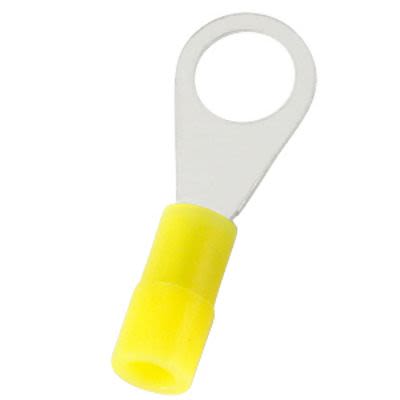 RS PRO Insulated Crimp Ring Terminal, M4 Stud Size, 0.2mm² to 0.5mm² Wire Size, Yellow [0]; 270-7480