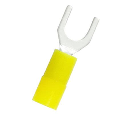 RS PRO Insulated Crimp Spade Connector, 0.2mm² to 0.5mm², 26AWG to 22AWG, M3 Stud Size Nylon, Yellow [0]; 270-7482
