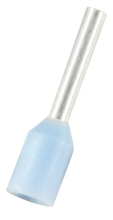 RS PRO Insulated Bootlace Ferrule, 6mm Pin Length, 0.8mm Pin Diameter, 0.25mm² Wire Size, Light Blue [0]; 270-7484