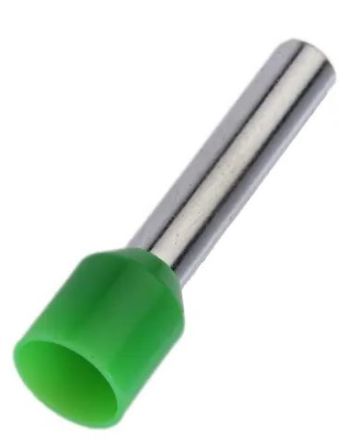 RS PRO Insulated Bootlace Ferrule, 6mm Pin Length, 0.8mm Pin Diameter, 0.34mm² Wire Size, Green [0]; 270-7488