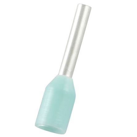 RS PRO Insulated Bootlace Ferrule, 6mm Pin Length, 0.8mm Pin Diameter, 0.34mm² Wire Size, Turquoise [0]; 270-7490