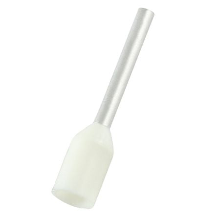 RS PRO Insulated Bootlace Ferrule, 10mm Pin Length, 1.0mm Pin Diameter, 0.5mm² Wire Size, White [0]; 270-7495