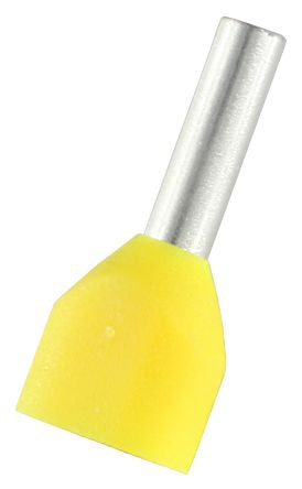 RS PRO Insulated Bootlace Ferrule, 8mm Pin Length, 1.4mm Pin Diameter, 1mm² Wire Size, Yellow [0]; 270-7499