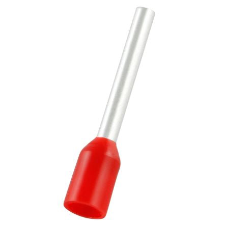 RS PRO Insulated Bootlace Ferrule, 12mm Pin Length, 1.4mm Pin Diameter, 1mm² Wire Size, Red [0]; 270-7504