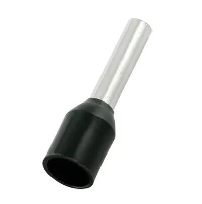 RS PRO Insulated Bootlace Ferrule, 10mm Pin Length, 1.7mm Pin Diameter, 1.5mm² Wire Size, Black [0]; 270-7508