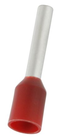 RS PRO Insulated Bootlace Ferrule, 10mm Pin Length, 1.7mm Pin Diameter, 1.5mm² Wire Size, Red [0]; 270-7509