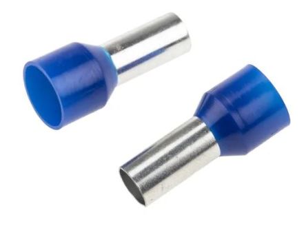 RS PRO Insulated Bootlace Ferrule, 12mm Pin Length, 5.8mm Pin Diameter, 16mm² Wire Size, Blue [0]; 270-7514