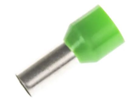 RS PRO Insulated Bootlace Ferrule, 12mm Pin Length, 5.8mm Pin Diameter, 16mm² Wire Size, Green [0]; 270-7515