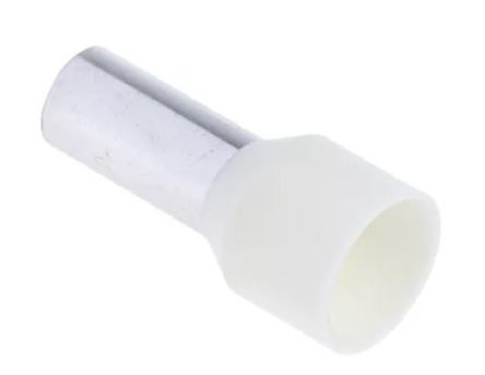 RS PRO Insulated Bootlace Ferrule, 12mm Pin Length, 5.8mm Pin Diameter, 16mm² Wire Size, Ivory [0]; 270-7516