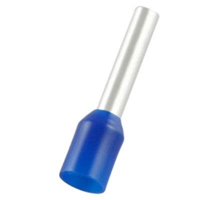 RS PRO Insulated Bootlace Ferrule, 12mm Pin Length, 2.2mm Pin Diameter, 2.5mm² Wire Size, Blue [0]; 270-7519