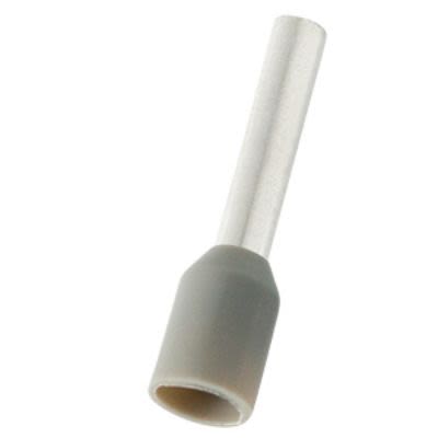 RS PRO Insulated Bootlace Ferrule, 12mm Pin Length, 2.2mm Pin Diameter, 2.5mm² Wire Size, Grey [0]; 270-7520
