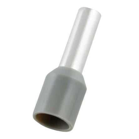 RS PRO Insulated Bootlace Ferrule, 9mm Pin Length, 2.8mm Pin Diameter, 4mm² Wire Size, Grey [0]; 270-7525