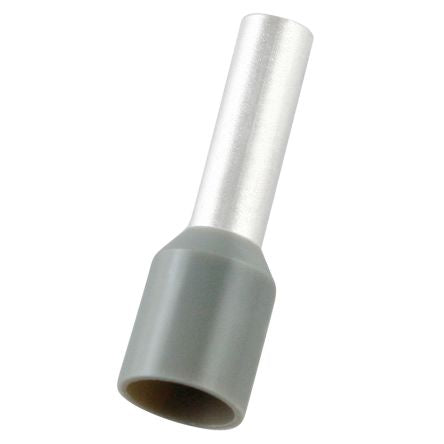 RS PRO Insulated Bootlace Ferrule, 10mm Pin Length, 2.8mm Pin Diameter, 4mm² Wire Size, Grey [0]; 270-7527