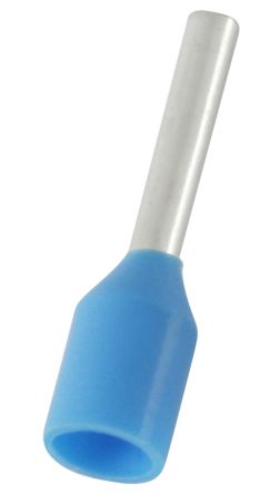RS PRO Insulated Bootlace Ferrule, 8mm Pin Length, 1.2mm Pin Diameter, 0.75mm² Wire Size, Blue [0]; 270-7539