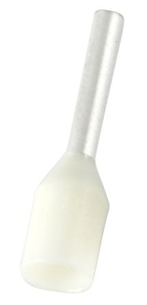 RS PRO Insulated Bootlace Ferrule, 8mm Pin Length, 1.2mm Pin Diameter, 0.75mm² Wire Size, White [0]; 270-7540