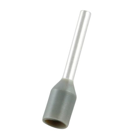RS PRO Insulated Bootlace Ferrule, 10mm Pin Length, 1.2mm Pin Diameter, 0.75mm² Wire Size, Grey [0]; 270-7541