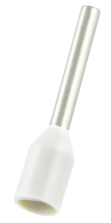 RS PRO Insulated Bootlace Ferrule, 10mm Pin Length, 1.2mm Pin Diameter, 0.75mm² Wire Size, White [0]; 270-7542