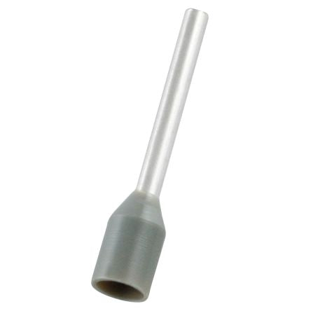 RS PRO Insulated Bootlace Ferrule, 12mm Pin Length, 1.2mm Pin Diameter, 0.75mm² Wire Size, Grey [0]; 270-7543