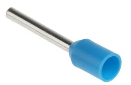 RS PRO Insulated Bootlace Ferrule, 12mm Pin Length, 1.2mm Pin Diameter, 0.75mm² Wire Size, Blue [0]; 270-7544
