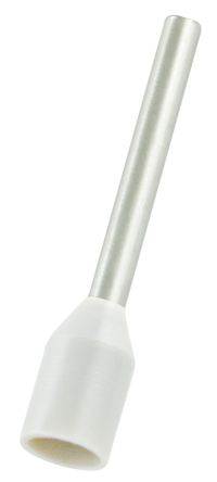 RS PRO Insulated Bootlace Ferrule, 12mm Pin Length, 1.2mm Pin Diameter, 0.75mm² Wire Size, White [0]; 270-7545