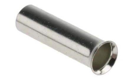 RS PRO Bootlace Ferrule, 12mm Pin Length, 2.8mm Pin Diameter, 4mm² Wire Size, Silver [0]; 270-7561
