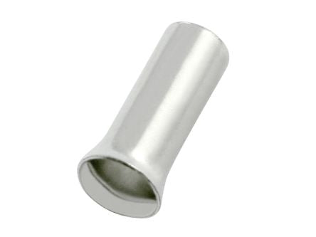RS PRO Bootlace Ferrule, 10mm Pin Length, 3.5mm Pin Diameter, 6mm² Wire Size, Silver [0]; 270-7562