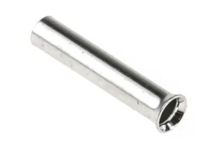 RS PRO Bootlace Ferrule, 8mm Pin Length, 1.2mm Pin Diameter, 0.75mm² Wire Size, Silver [0]; 270-7565