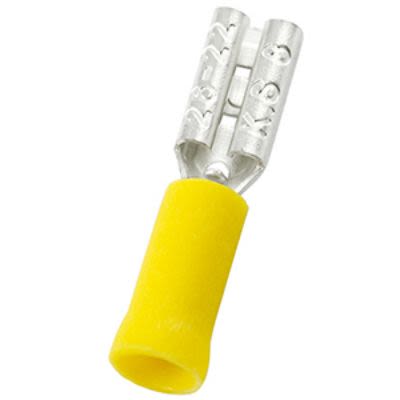 RS PRO Yellow Insulated Female Spade Connector, Double Crimp, 2.8 x 0.8mm Tab Size, 0.2mm² to 0.5mm² [0]; 270-7568