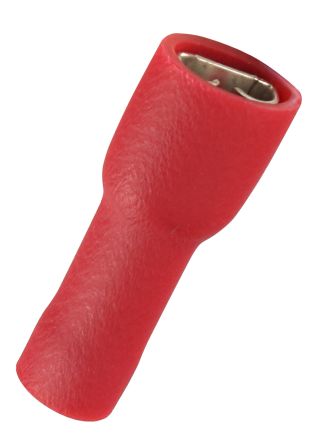 RS PRO Red Insulated Female Spade Connector, Double Crimp, 0.8 x 4.75mm Tab Size, 0.5mm² to 1.5mm² [0]; 270-7572