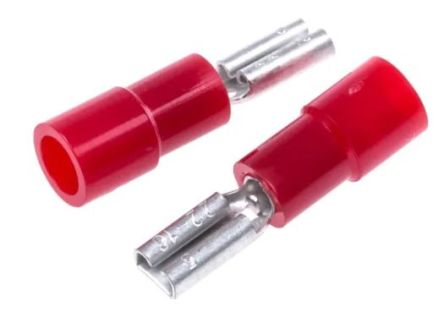 RS PRO Red Insulated Female Spade Connector, Receptacle, 2.8 x 0.5mm Tab Size, 0.5mm² to 1.5mm² [0]; 270-7580