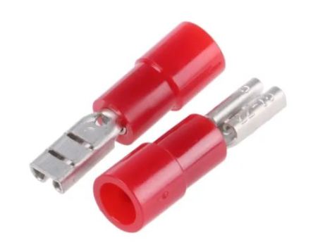 RS PRO Red Insulated Female Spade Connector, Receptacle, 2.8 x 0.8mm Tab Size, 0.5mm² to 1.5mm² [0]; 270-7581