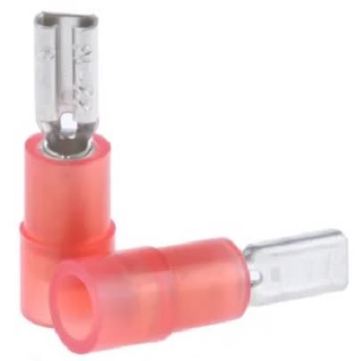 RS PRO Red Insulated Female Spade Connector, Double Crimp, 2.8 x 0.5mm Tab Size, 0.5mm² to 1.5mm² [0]; 270-7586