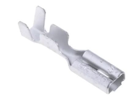 RS PRO Metal Uninsulated Female Spade Connector, Open barrel, 2.8 x 0.5mm Tab Size, 0.3mm² to 1.25mm² [0]; 270-7595