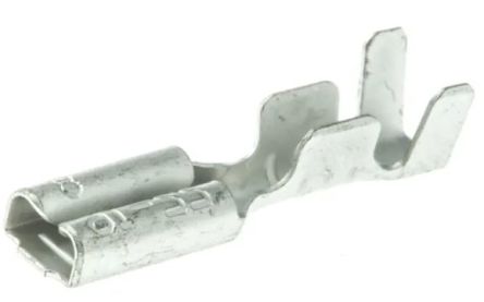 RS PRO Metal Uninsulated Female Spade Connector, Open barrel, 2.8 x 0.8mm Tab Size, 0.3mm² to 1.25mm² [0]; 270-7596