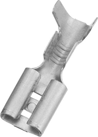 RS PRO Metal Uninsulated Female Spade Connector, Open barrel, 4.8 x 0.5mm Tab Size, 0.3mm² to 1.25mm² [0]; 270-7597