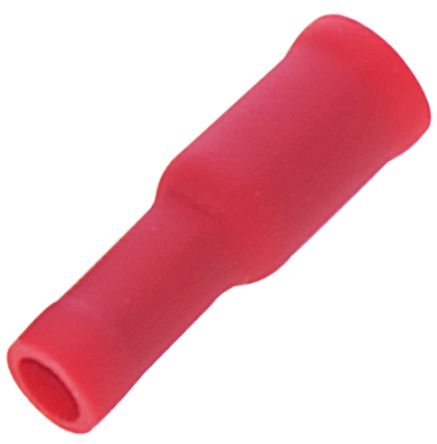 RS PRO Insulated, Red Bullet Connector, 0.5mm² to 1.5mm², 22AWG to 16AWG, 3.9mm Bullet diameter Female [0]; 270-7599