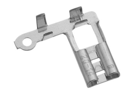 RS PRO Grey Uninsulated Female Spade Connector, Open barrel, 6.35 x 0.8mm Tab Size, 0.5mm² to 2mm² [0]; 270-7601