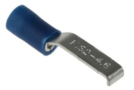 RS PRO Hooked Insulated Crimp Blade Terminal 17.4mm Blade Length, 1.5mm² to 2.5mm², 16AWG to 14AWG, Blue [0]; 270-7604