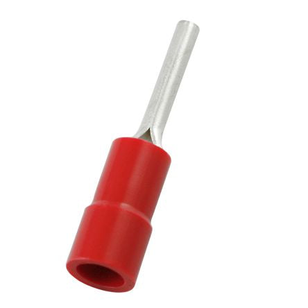 RS PRO Insulated, Tin Crimp Pin Connector, 0.5mm² to 1.5mm², 22AWG to 16AWG, 1.9mm Pin Diameter, 10mm Pin Length, Red [0]; 270-7621