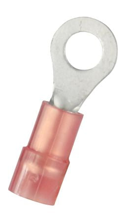 RS PRO Insulated Crimp Ring Terminal, M4 Stud Size, 0.5mm² to 1.5mm² Wire Size, Red [0]; 270-7632