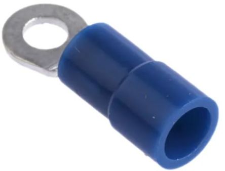 RS PRO Insulated Crimp Ring Terminal, M3 Stud Size, 1.5mm² to 2.5mm² Wire Size, Blue [0]; 270-7641