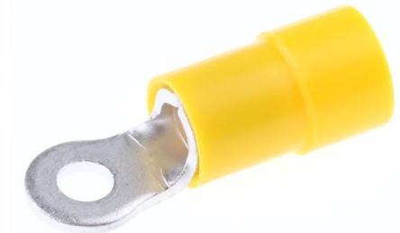 RS PRO Insulated Crimp Ring Terminal, M3 Stud Size, 4mm² to 6mm² Wire Size, Yellow [0]; 270-7642