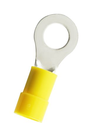 RS PRO Insulated Crimp Ring Terminal, M6 Stud Size, 4mm² to 6mm² Wire Size, Yellow [0]; 270-7644