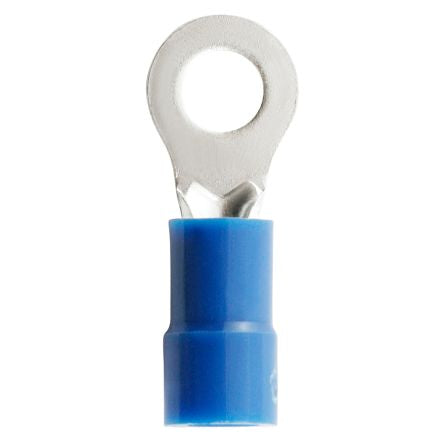 RS PRO Insulated Crimp Ring Terminal, M4 Stud Size, 1.5mm² to 2.5mm² Wire Size, Blue [0]; 270-7645