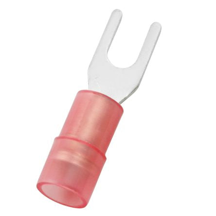 RS PRO Insulated Crimp Spade Connector, 0.5mm² to 1.5mm², 22AWG to 16AWG, 3.2mm Stud Size Nylon, Red [0]; 270-7650