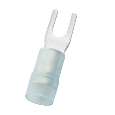 RS PRO Insulated Crimp Spade Connector, 1.5mm² to 2.5mm², 16AWG to 14AWG, 3.2mm Stud Size Nylon, Blue [0]; 270-7651